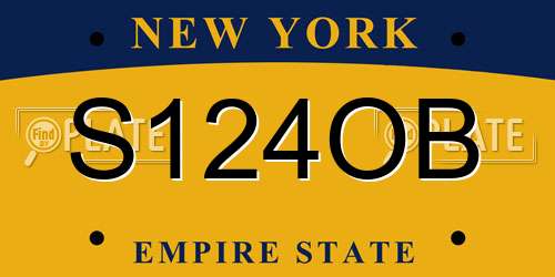 S124OB New York License Plate