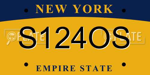 S124OS New York License Plate