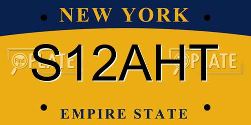 S12AHT New York License Plate