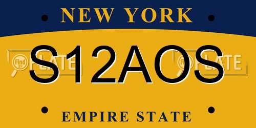 S12AOS New York License Plate