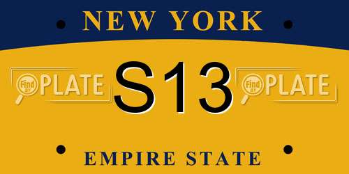 S13 New York License Plate