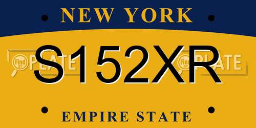 S152XR New York License Plate