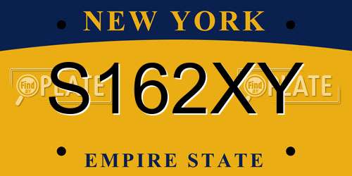 S162XY New York License Plate