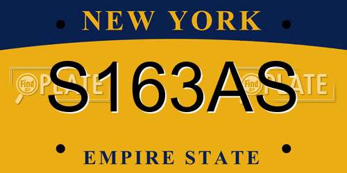 S163AS New York License Plate
