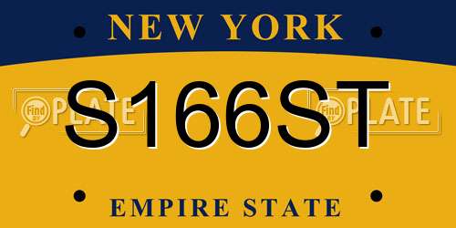 S166ST New York License Plate