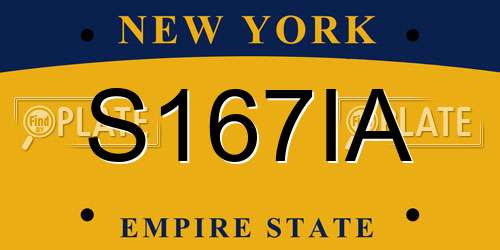 S167IA New York License Plate