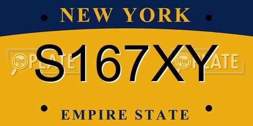 S167XY New York License Plate