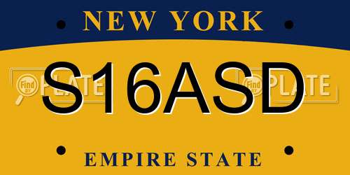 S16ASD New York License Plate