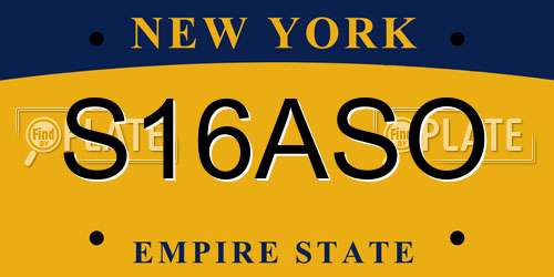 S16ASO New York License Plate