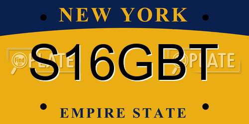 S16GBT New York License Plate