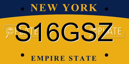 S16GSZ New York License Plate
