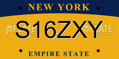 S16ZXY New York License Plate