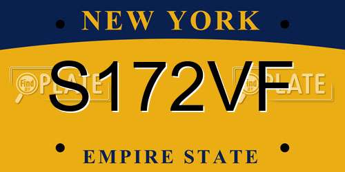 S172VF New York License Plate
