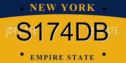 S174DB New York License Plate