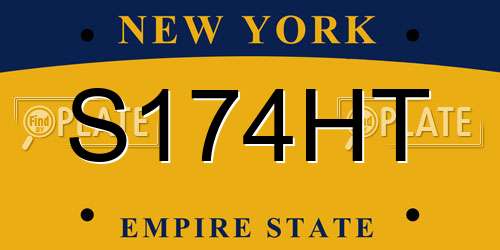 S174HT New York License Plate