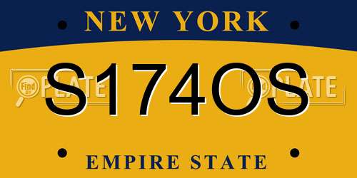 S174OS New York License Plate