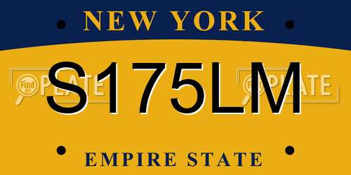 S175LM New York License Plate