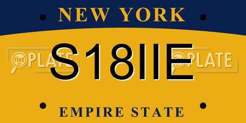 S18IIE New York License Plate