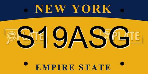 S19ASG New York License Plate