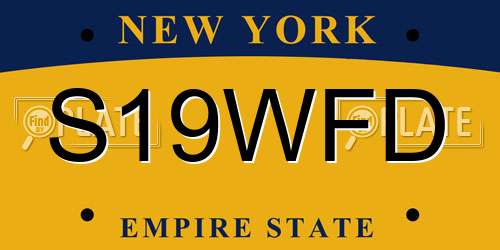 S19WFD New York License Plate