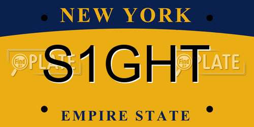 S1GHT New York License Plate