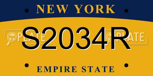 S2034R New York License Plate