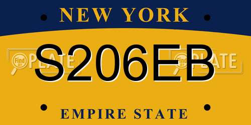 S206EB New York License Plate
