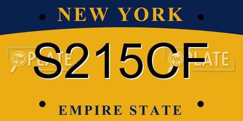 S215CF New York License Plate
