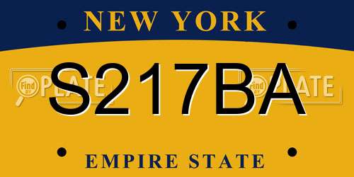 S217BA New York License Plate