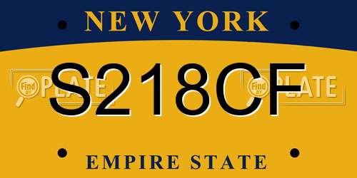 S218CF New York License Plate