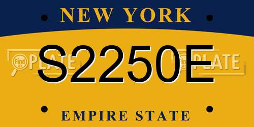 S2250E New York License Plate