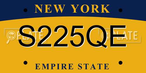 S225QE New York License Plate
