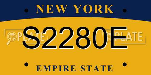 S2280E New York License Plate