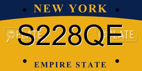 S228QE New York License Plate