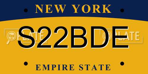 S22BDE New York License Plate