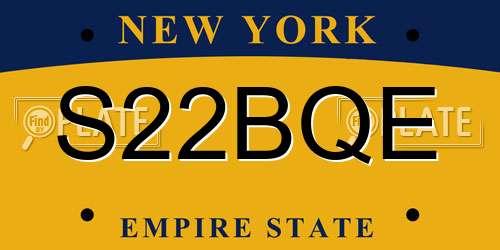 S22BQE New York License Plate