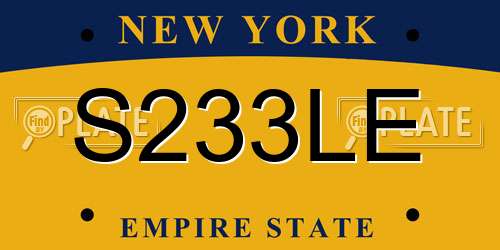 S233LE New York License Plate