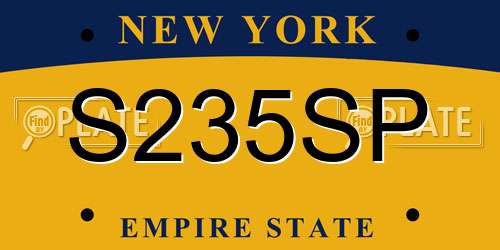 S235SP New York License Plate