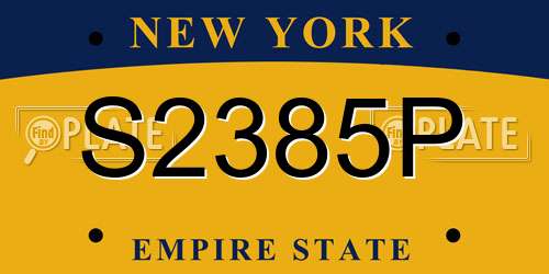 S2385P New York License Plate