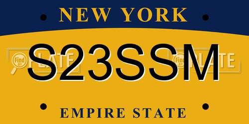S23SSM New York License Plate
