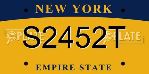 S2452T New York License Plate