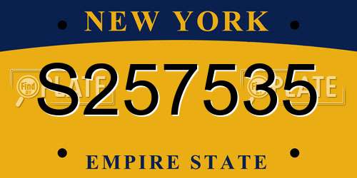 S257535 New York License Plate