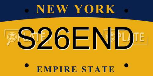 S26END New York License Plate