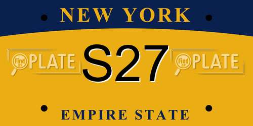 S27 New York License Plate