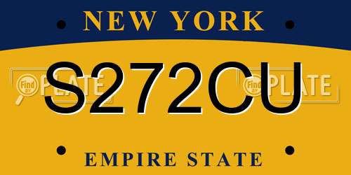 S272CU New York License Plate