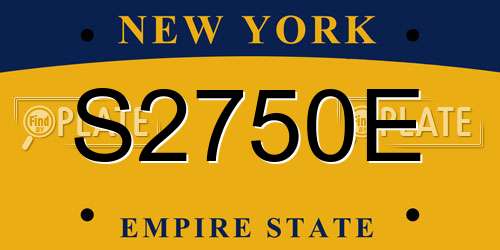 S2750E New York License Plate