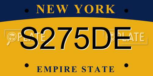 S275DE New York License Plate