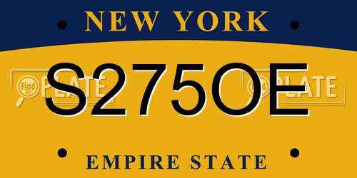 S275OE New York License Plate