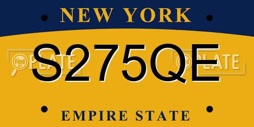 S275QE New York License Plate