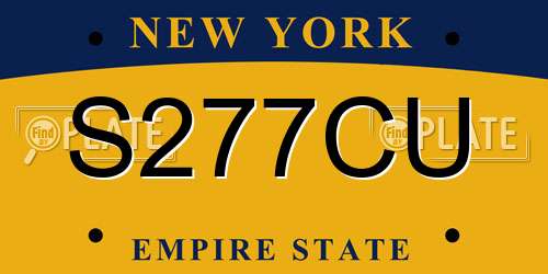 S277CU New York License Plate